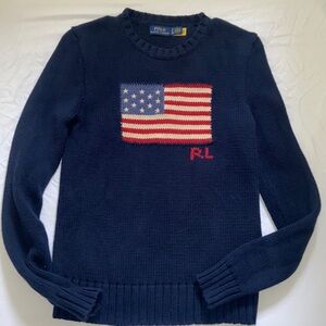 RALPH LAUREN. American Flag Knitted Sweater. Women's Size Small
